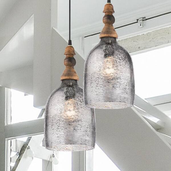 Mango Wood Shaded Pendant Light 