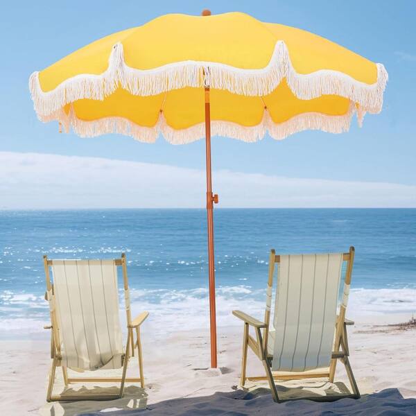 7ft yellow patio umbrella 7 ft. Steel Manual Lift Patio Umbrella in Yellow L0BXSHX8X7