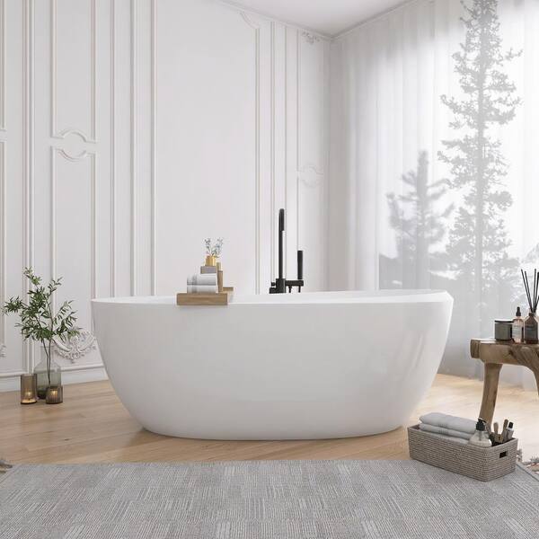 Japanese Style 59 X 31 Acrylic Flatbottom Deep Soaking Freestanding Air Bath  Bathtub With 48 Air Jets - Tub Filler - Bed Bath & Beyond - 33306517