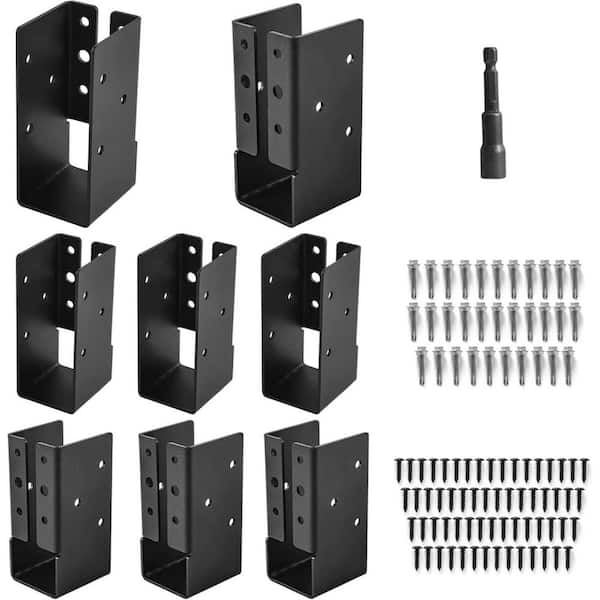 2x4 Concealed Flanges Mount Joist Hangers, Powder Coated Solid Steel Plate for Indoor/Outdoor Beams & Handrails, 8-Pack