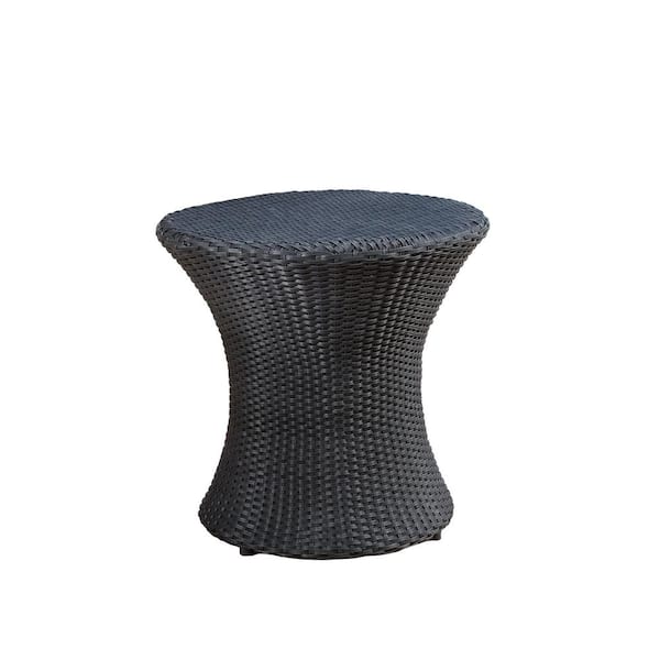 Noble House Adriana Round Faux Rattan Outdoor Accent Table