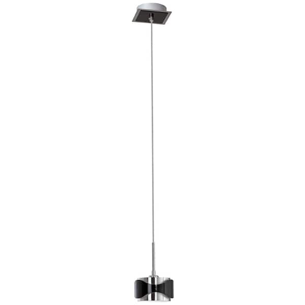 Eglo Catwalk 1-Light Chrome and Black Hanging Mini Pendant