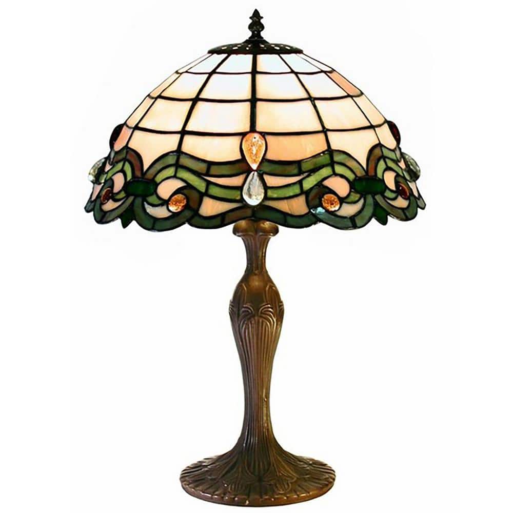 WAREHOUSE OF TIFFANY 18 in. Simple Bronze Table Lamp with