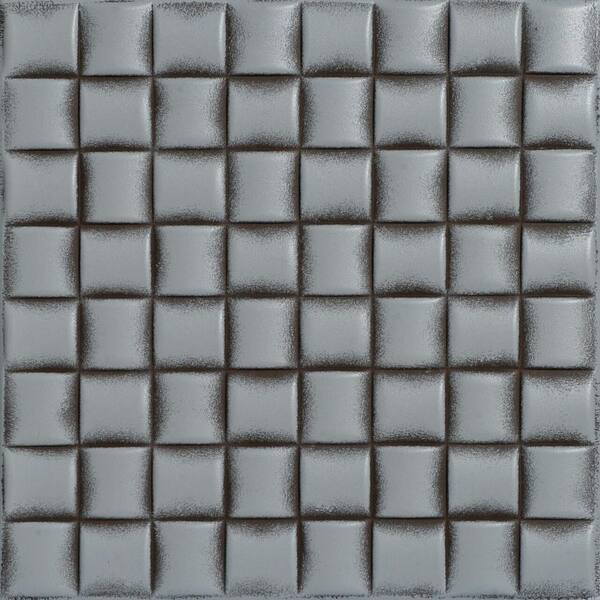 A La Maison Ceilings Cobblestone Moss Gray 1.6 ft. x 1.6 ft. Decorative Foam Glue Up Ceiling Tile (21.6 sq. ft./Case)