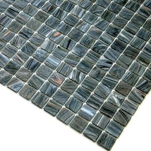 Celestial Glossy Cosmic Gray 12 in. x 12 in. Glass Mosaic Wall and Floor Tile (20 sq. ft./case) (20-pack)