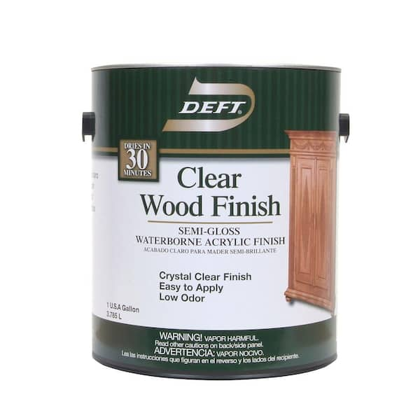 Deft 1 gal. Semi-Gloss Interior Clear Wood Finish Waterborne Acrylic 10801  - The Home Depot