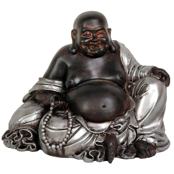 Oriental Furniture 7 in. Sitting Lucky Buddha Decorative Statue