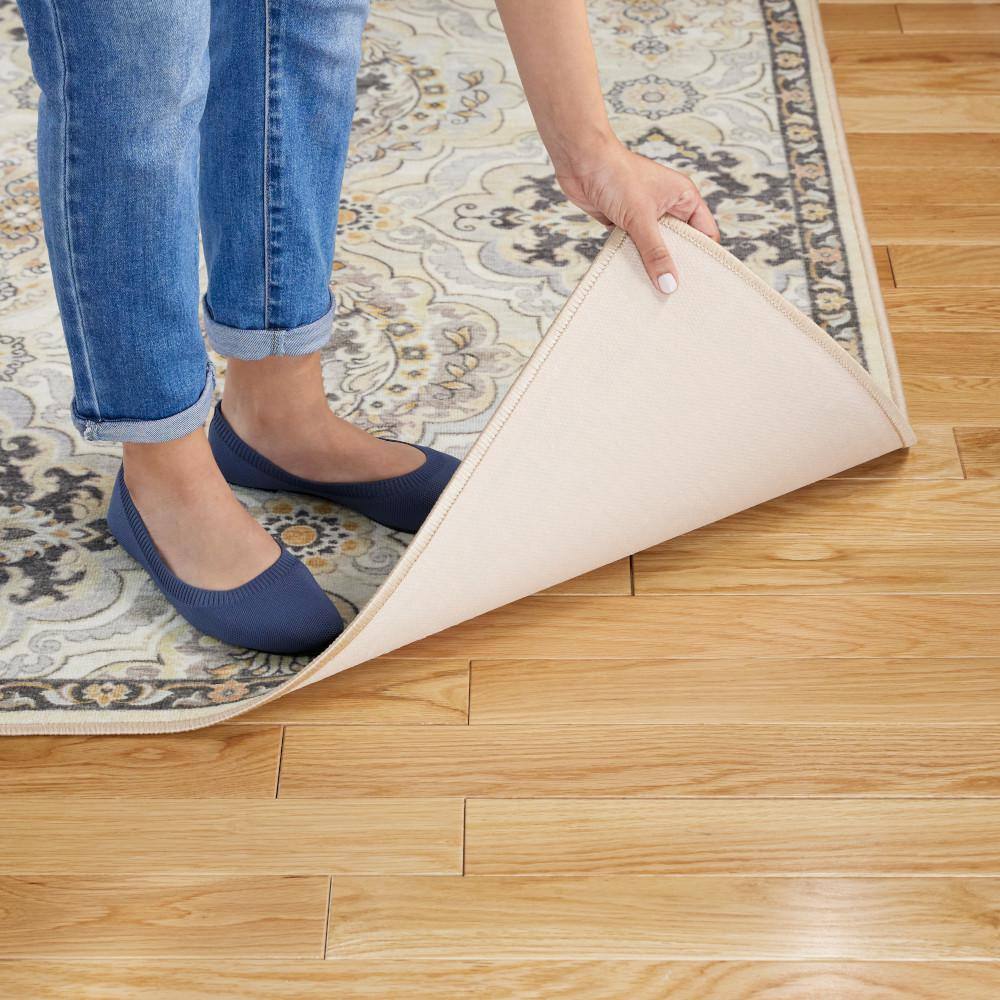 Avani Beige Tufted Washable Synthetic Area Rug 5' x 7'
