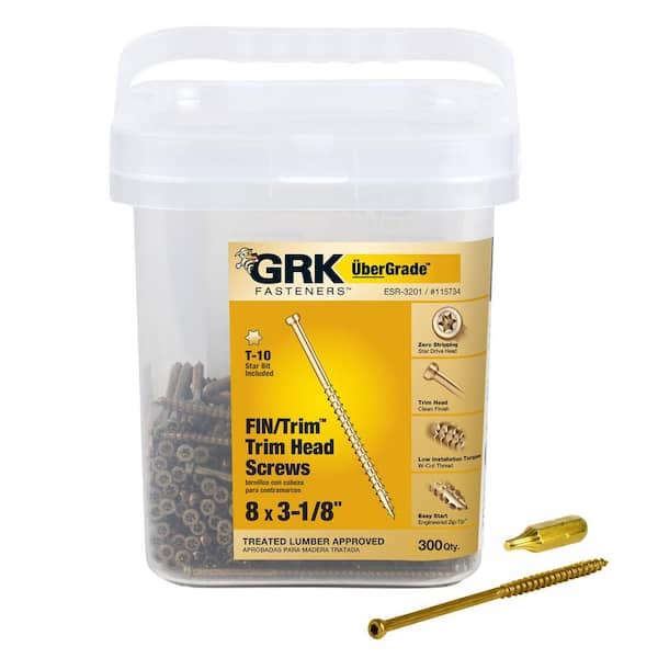 GRK Fasteners #8 x 3-1/8 in. Star Drive Trim-Head Wood Deck Finish Screw (300-Per Pack)