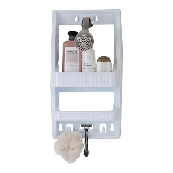 Bath Plastic Double Shelf Shower Caddy Never Rust Shower Caddy