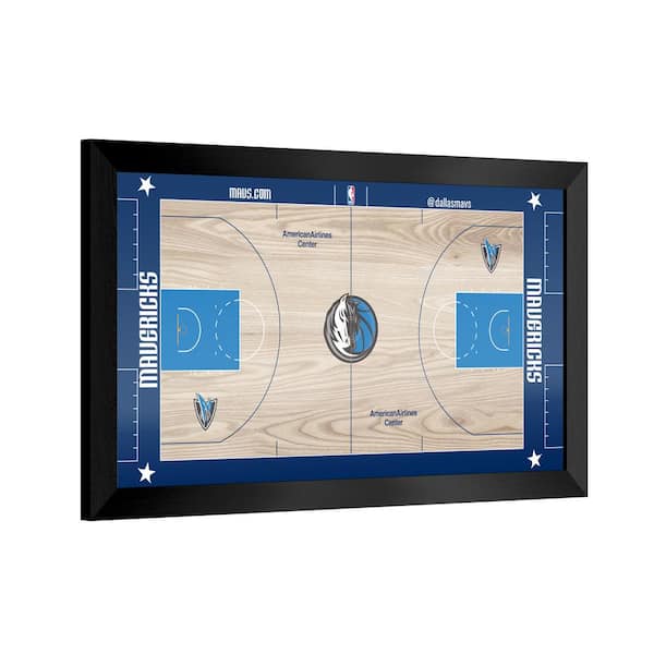 Unbranded Dallas Mavericks Logo 26 in. W x 15 in. H Wood Black Framed
