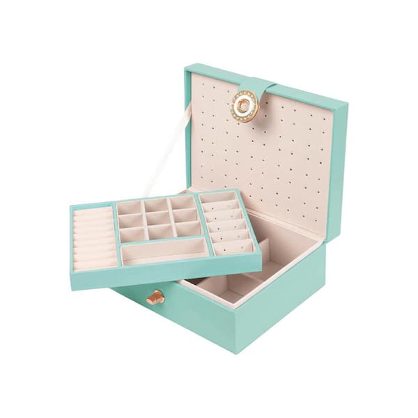 Teal Jewelry Organizer Box Teen Girls Earrings Organizer Jewelry