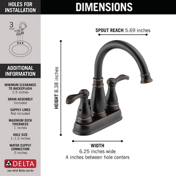 Porter 4 in Centerset 2-Handle Bathroom Faucet in Oil Rubbed Bronze by  Delta 