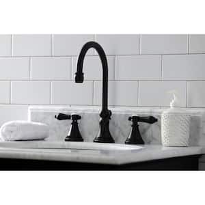 Heirloom 8 in. Widespread 2-Handle Bathroom Faucet in Matte Black