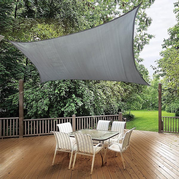 12 ft. x 12 ft. Stone Gray Square Shade Sail