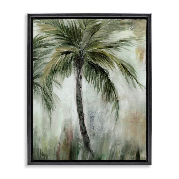 Stupell Industries Fanned Palms Impression by Nan Black Floater Frame Nature Graphic Art Print 21 in. x 17 in.