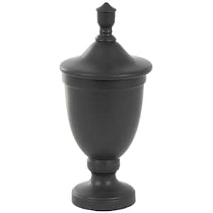 Black Ceramic Fluted Urn Shaped Decorative Jars with Lid