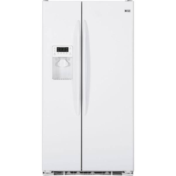 GE 24.6 cu. ft. Side by Side Refrigerator in White, Counter Depth