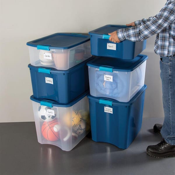 Sterilite Latch & Carry 18 Gallon Plastic Stacking Storage Tote w/ Lid, 12  Pack, 1 Piece - Ralphs