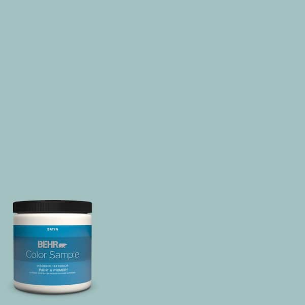 BEHR PREMIUM PLUS 8 oz. #S440-3 Aspiring Blue Satin Enamel  Interior/Exterior Paint & Primer Color Sample B370016 - The Home Depot