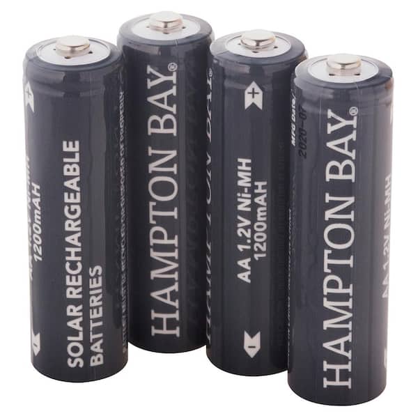 Hampton Bay Nickel-Metal Hydride 1200mAh Solar Rechargeable AA Batteries (4-Pack)