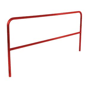 8 ft. L Red Steel Safety Railing