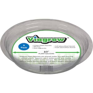 10 in. Clear Plastic Saucer (5-Pack)