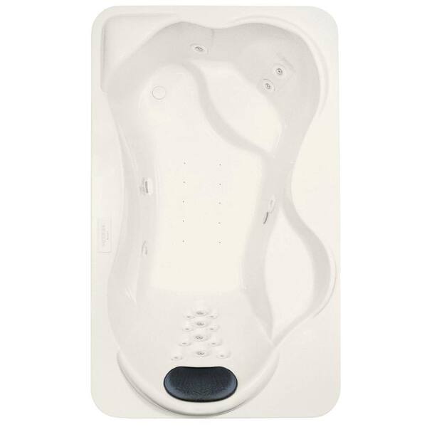 Aquatic Infinity 6 in. to 72 in. Rectangle Drop-In Air Bath/Whirlpool Bathtub  with Heater Acrylic Reversible Drain in Biscuit