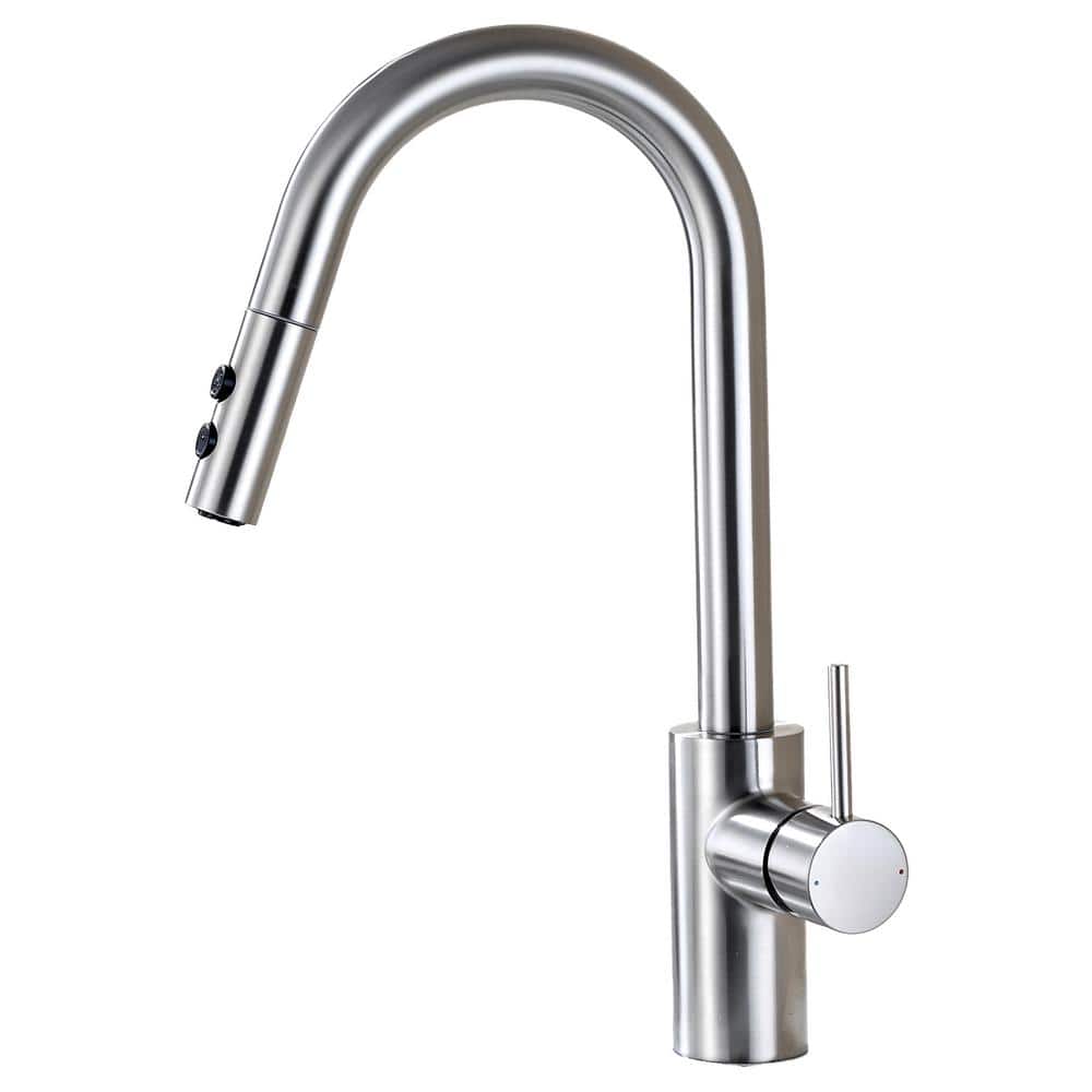 Brushed Nickel Single Handle Pull Down Kitchen Faucet