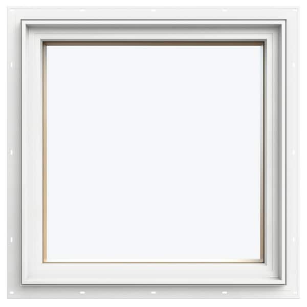 JELD-WEN 24 in. x 24 in. W-5500 Picture Wood Clad Window with White Exterior/Unfinished Interior