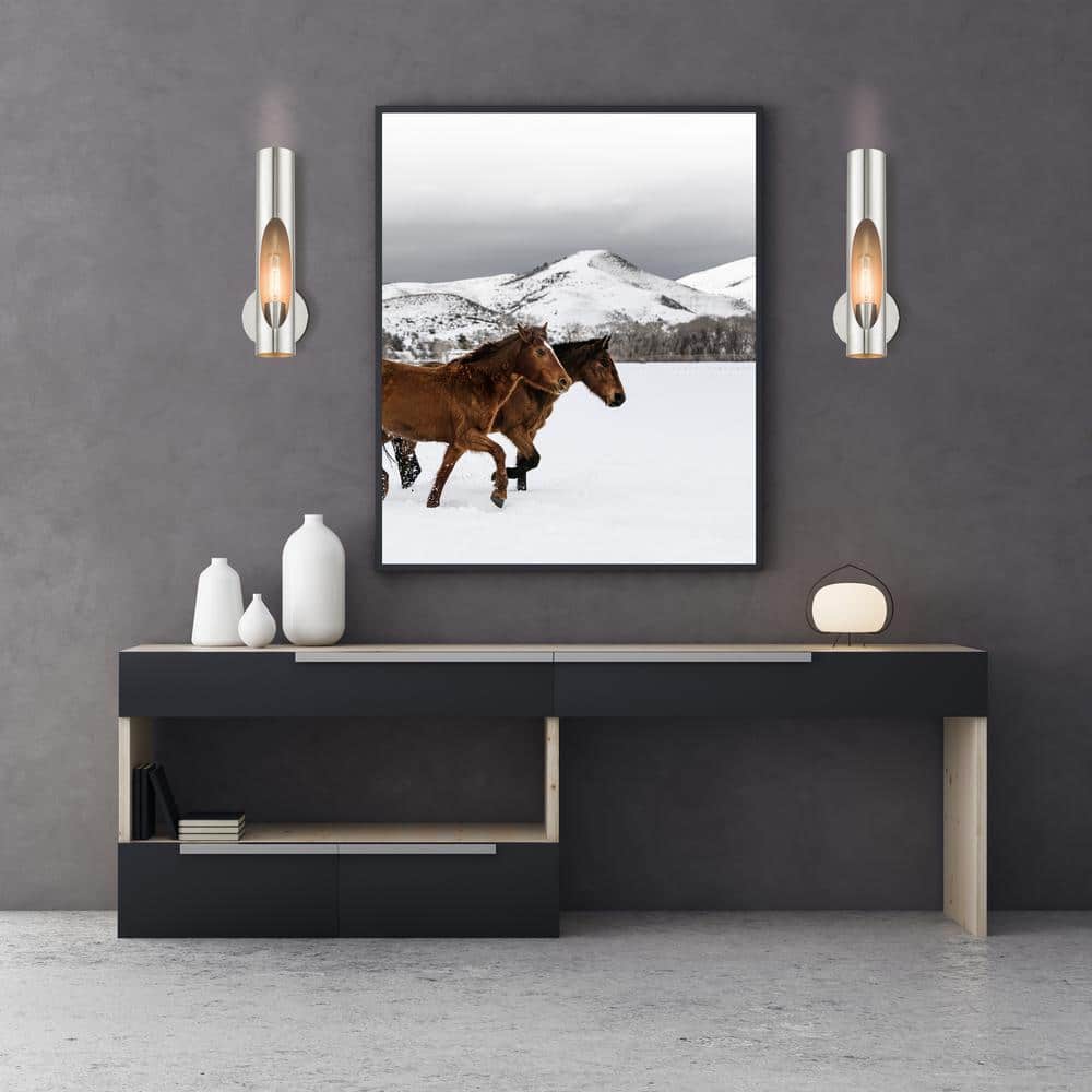 Brushed Nickel 16" Industrial Wall Sconce