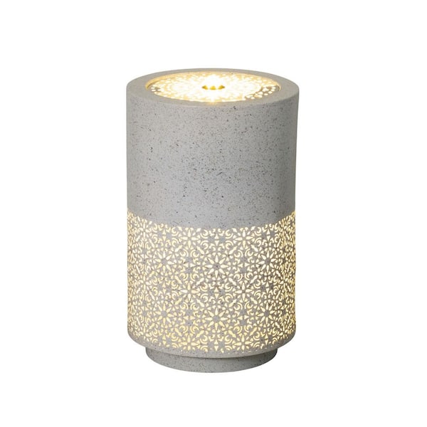 SULLIVANS 21 in. White Tall Pierced Metal Pinwheel Patterned LED Electric Spitter Fountain