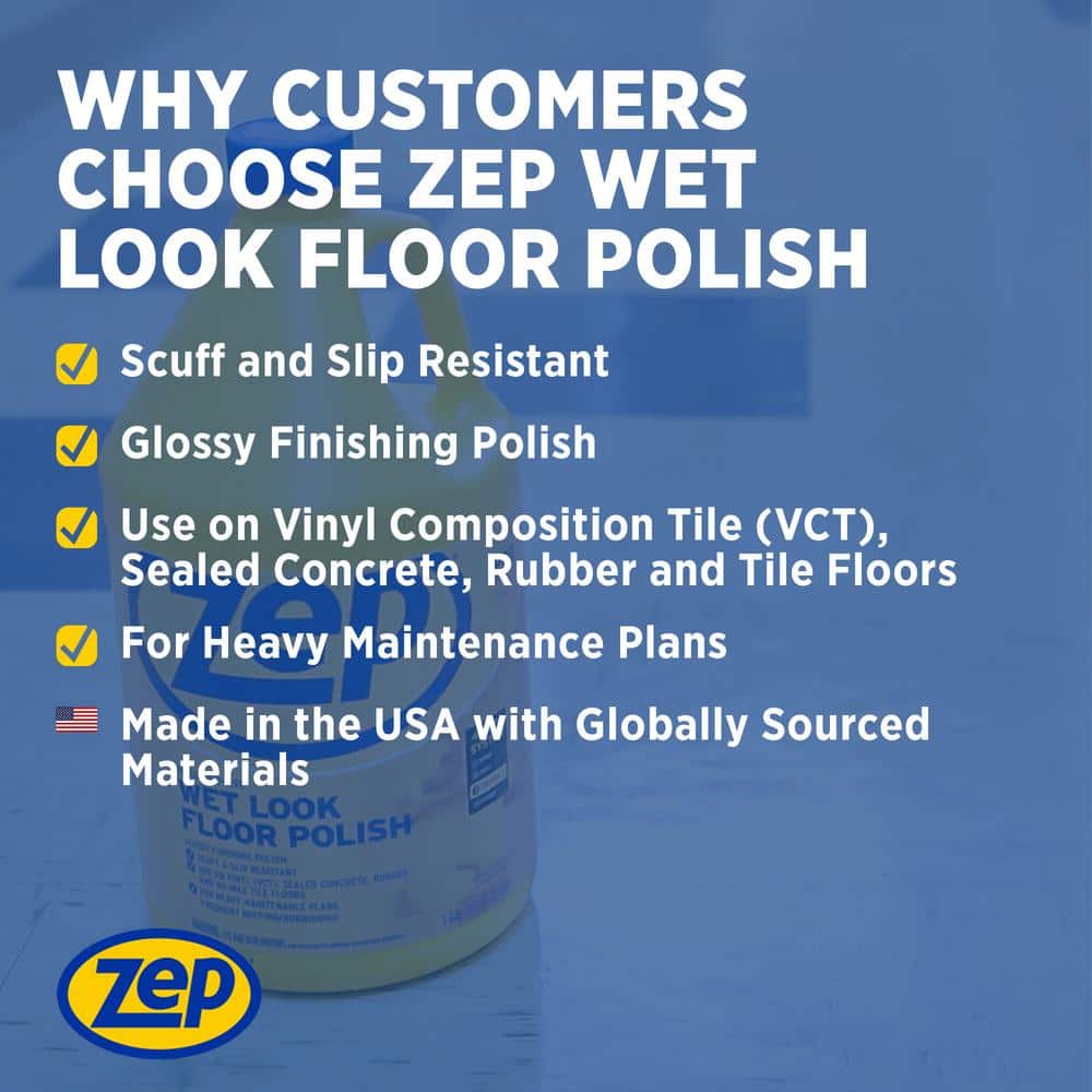 Zep Wet-Look Floor Polish 1 Gallon High Gloss Finish