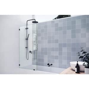 30.5 in. W x 58.25 in. H Fixed Frameless Shower Bath Panel