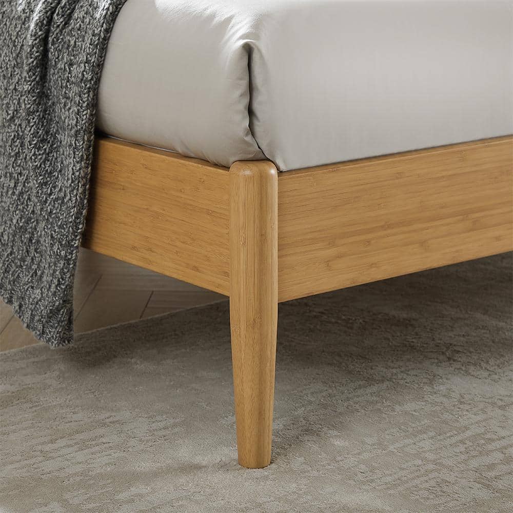 Caramelized Bamboo Queen Platform Bed with Headboard