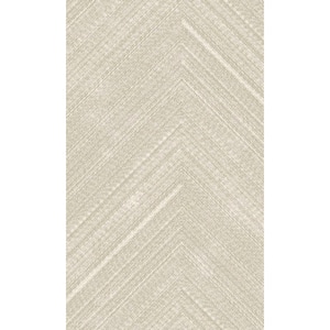 Light Natural Herringbone Geometric Machine Washable 57 sq. ft. Non-Woven Non- Pasted Double Roll Wallpaper