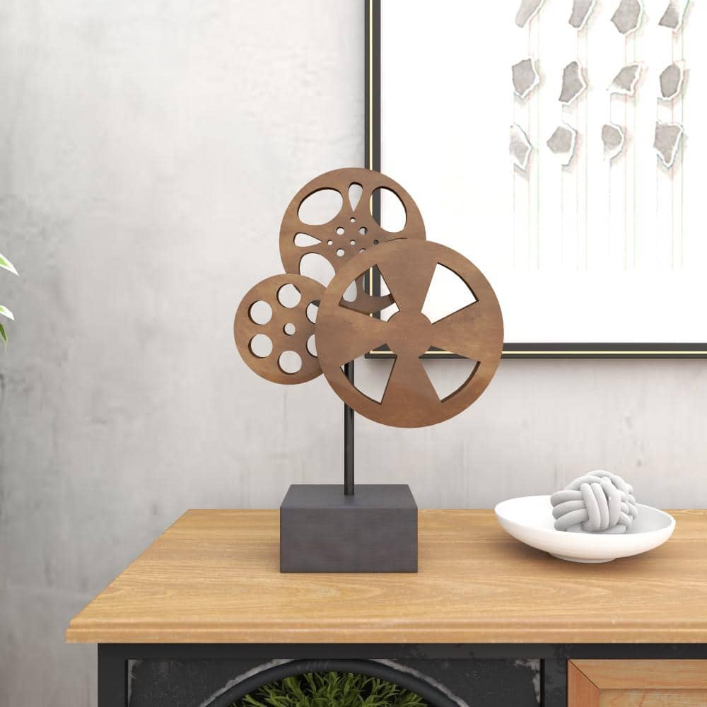 5 in. x 16 in. Brown Metal Reels Film Sculpture price history on PriceWatchPro