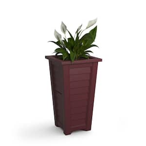 Lakeland 28 in. Tall Self-Watering Cranberry Red Polyethylene Planter