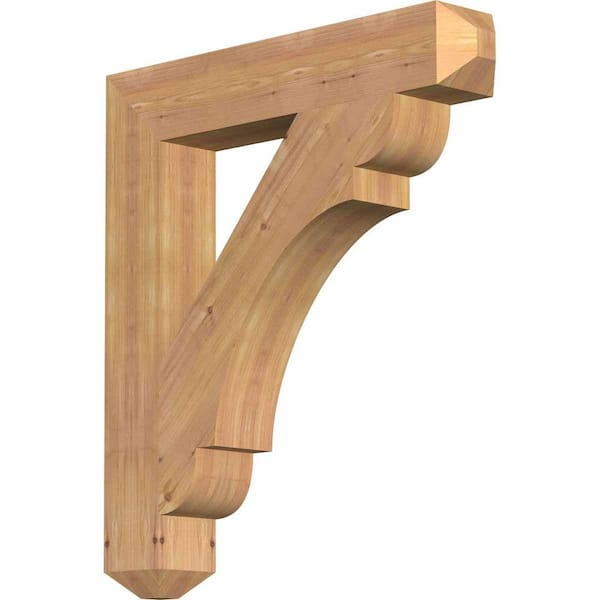 Ekena Millwork 5.5 in. x 40 in. x 28 in. Western Red Cedar Olympic Craftsman Smooth Bracket
