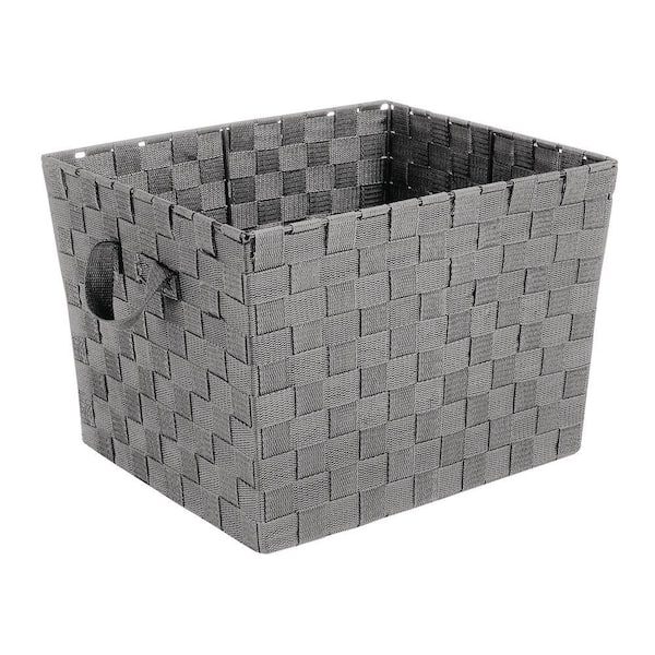 Whitmor 10 in. H x 15 in. W x 13 in. D Gray Fabric Cube Storage Bin