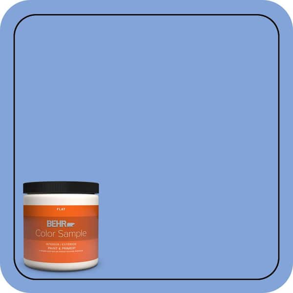 BEHR PREMIUM PLUS 8 oz. #P530-4 Periwinkle Flat Interior/Exterior Paint & Primer Color Sample