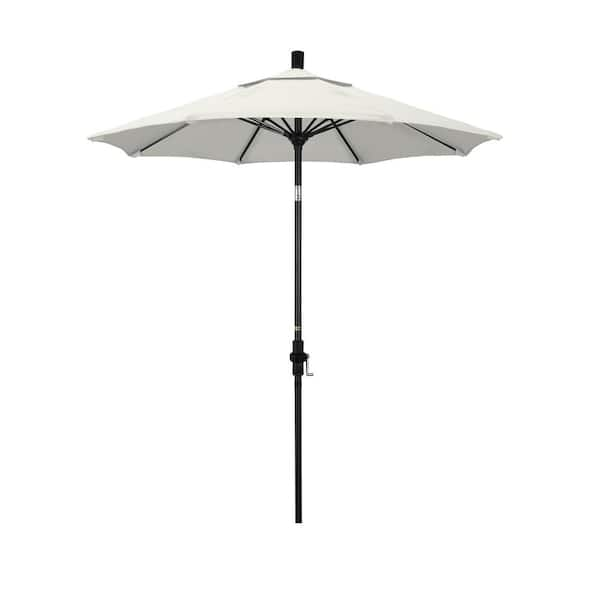 California Umbrella 7.5 ft. Matted Black Aluminum Market Patio Umbrella ...