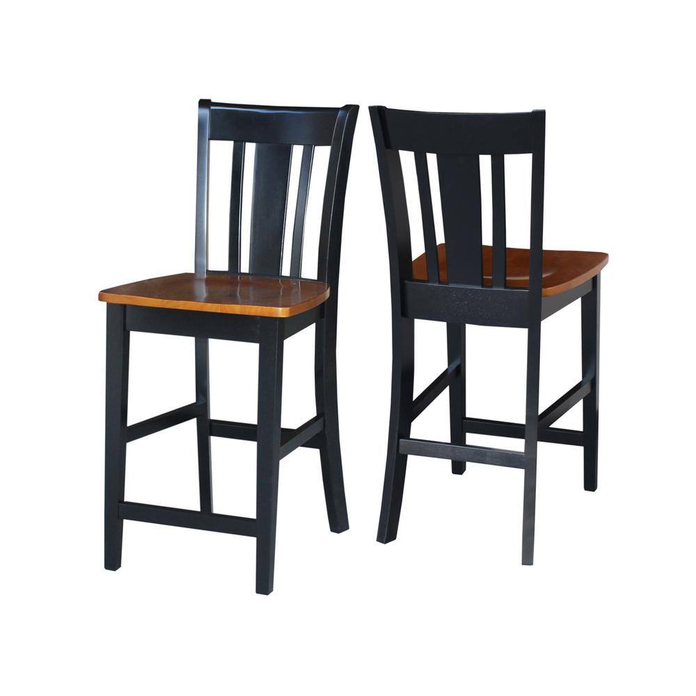 San Remo Black and Cherry Wood Counter Stool