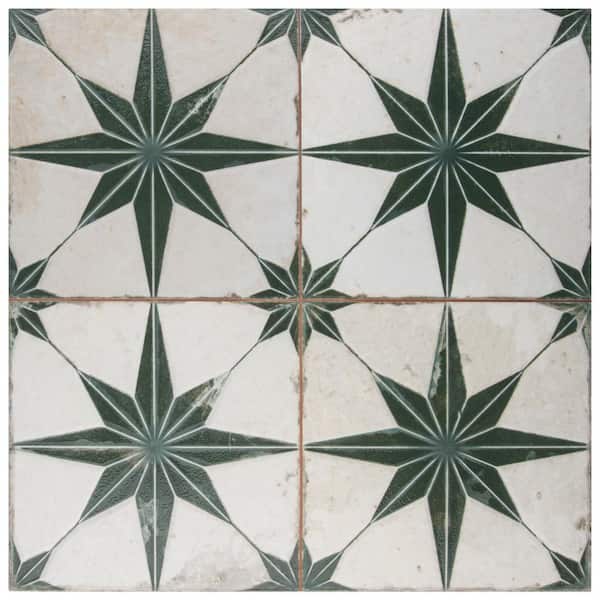 Merola Tile Kings Star Luxe Sage 17-5/8 in. x 17-5/8 in. Ceramic Floor and Wall Tile (10.95 sq. ft./Case)