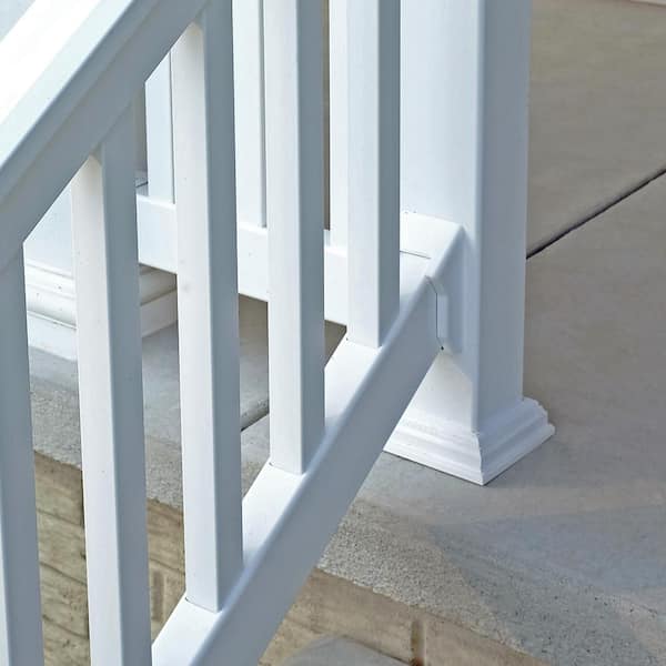 Weatherables Vanderbuilt/Delray/Bellaire/Vilano White Stair Railing Bracket Kit (4-Piece)
