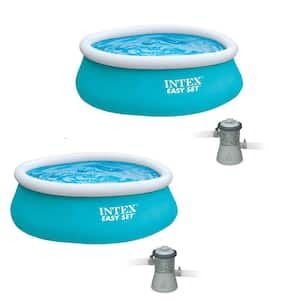 6 ft. x 20 in. Round Easy Set Inflatable Swimming Pool (2-Pack) and Filter Pump (2-Pack)