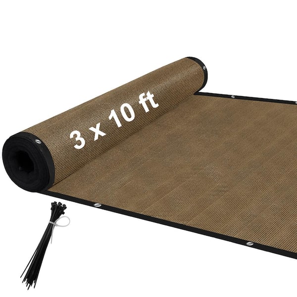 Shatex 3 ft. x 10 ft. Privacy Fence Screen 90% Blockage Shade Temporary Fencing for Wall Gazebo Backyard Brown (2-Pack)