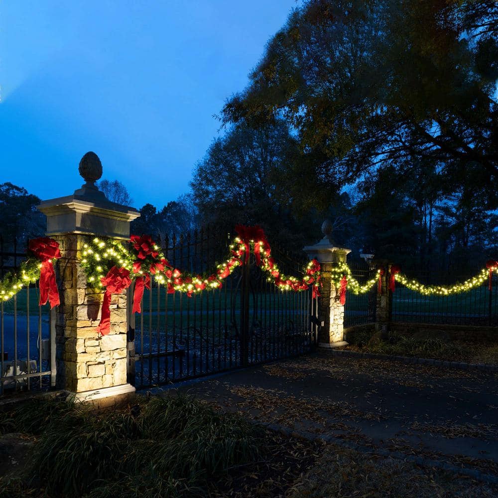 Sequoia Fir 9 ft Pre-Lit Artificial Garland with Warm White LED Lights