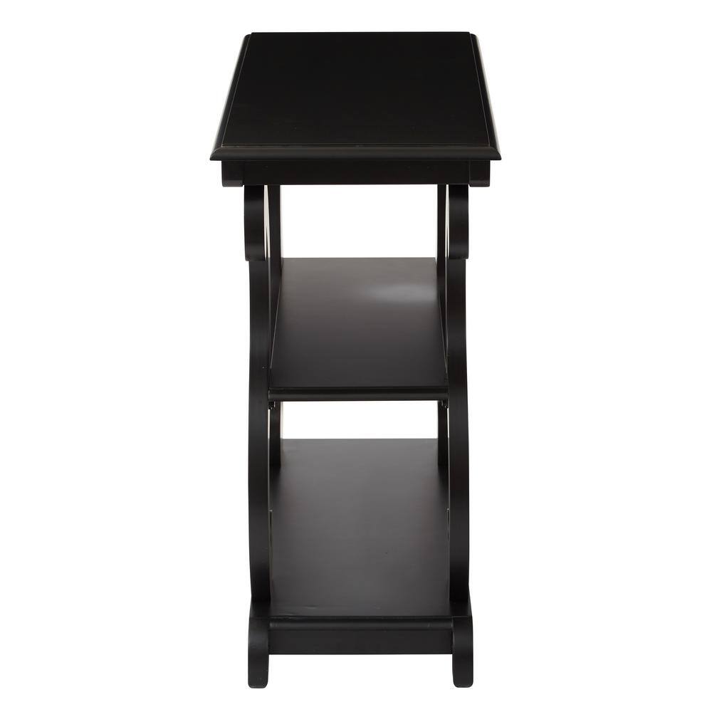 Ashland Brushed Black Wood and Metal Console Table with Storage