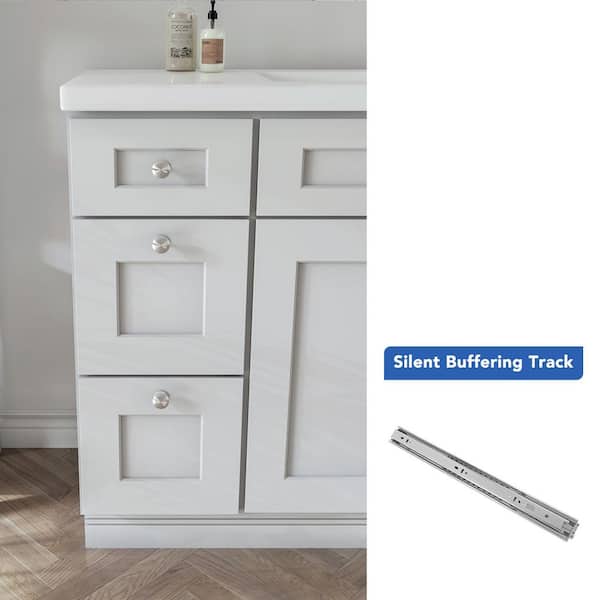 12 in. W x 21 in. D x 34.5 in. H Ready to Assemble Double Shaker Drawer Base Bath Cabinet in Laguna Grey